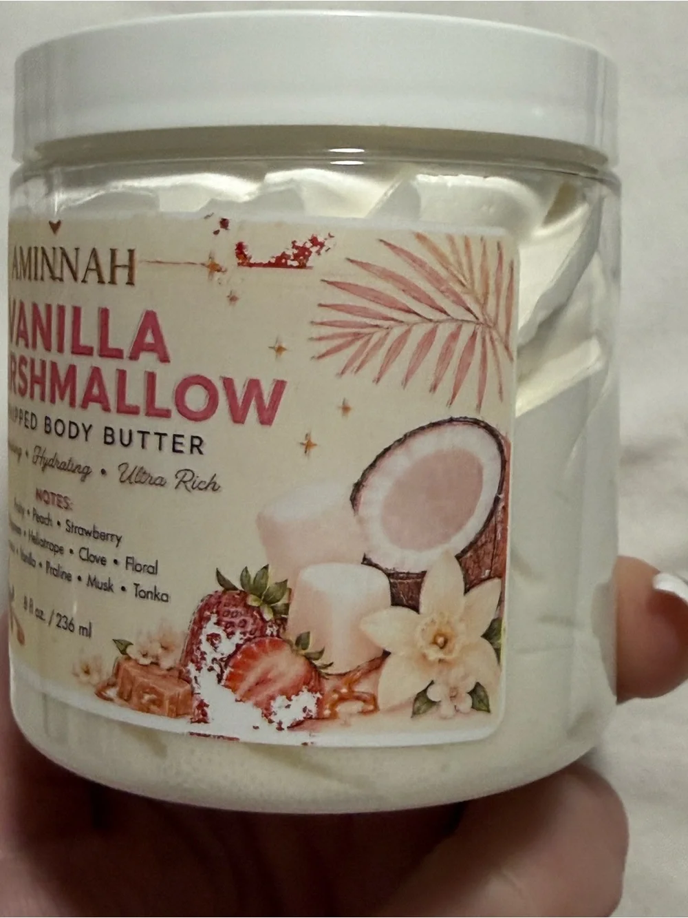 Aminnah “Vanilla Marshmallow” limited Edition Whipped Body Butter!
